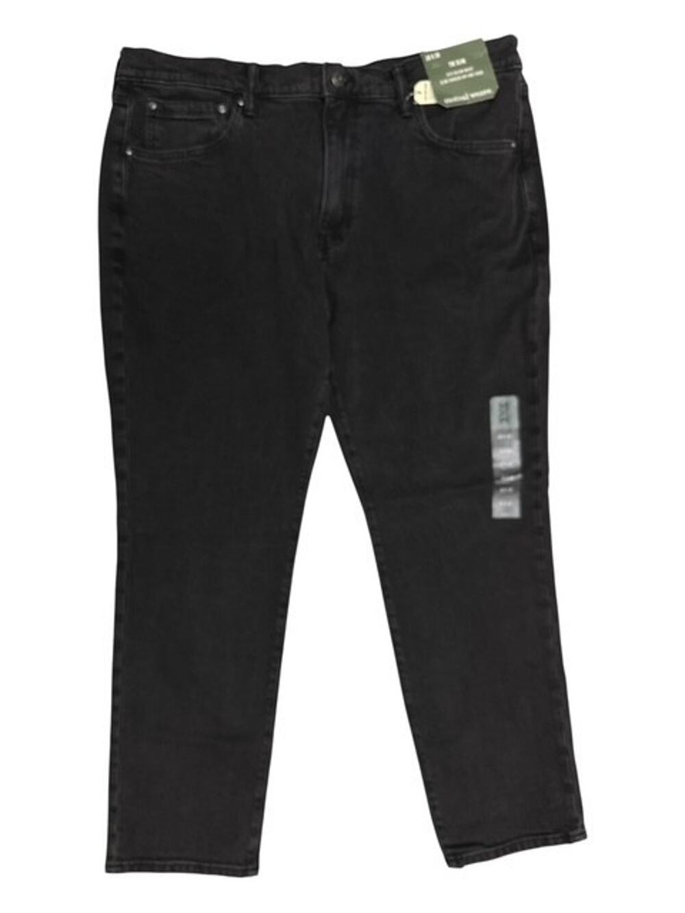Mutual Weave 38x30 Jeans Black Rince Abrasion Slim at Hip Thigh Sits Below Waist